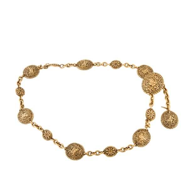 Chanel Chain-Link Belt Gold Metal Interlocking CC Logo - Picture 1 of 3